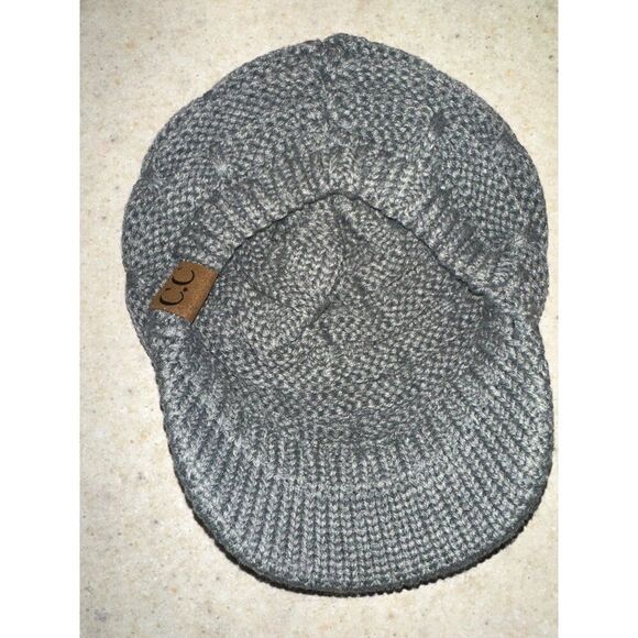 NWT C.C. Ribbed Knit Hat with Brim Lt Melange Grey YJ2023 - Picture 7 of 12